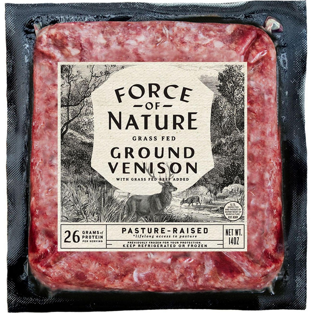 Force of Nature Grass Fed Ground Venison with Ground Beef Added, 14 oz