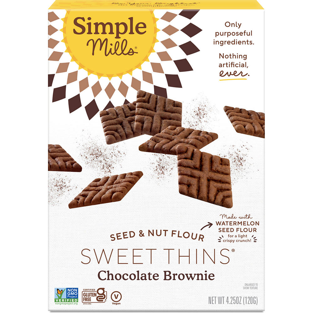Simple Mills Seed & Nut Flour Chocolate Brownie Sweet Thins, 4.25 oz