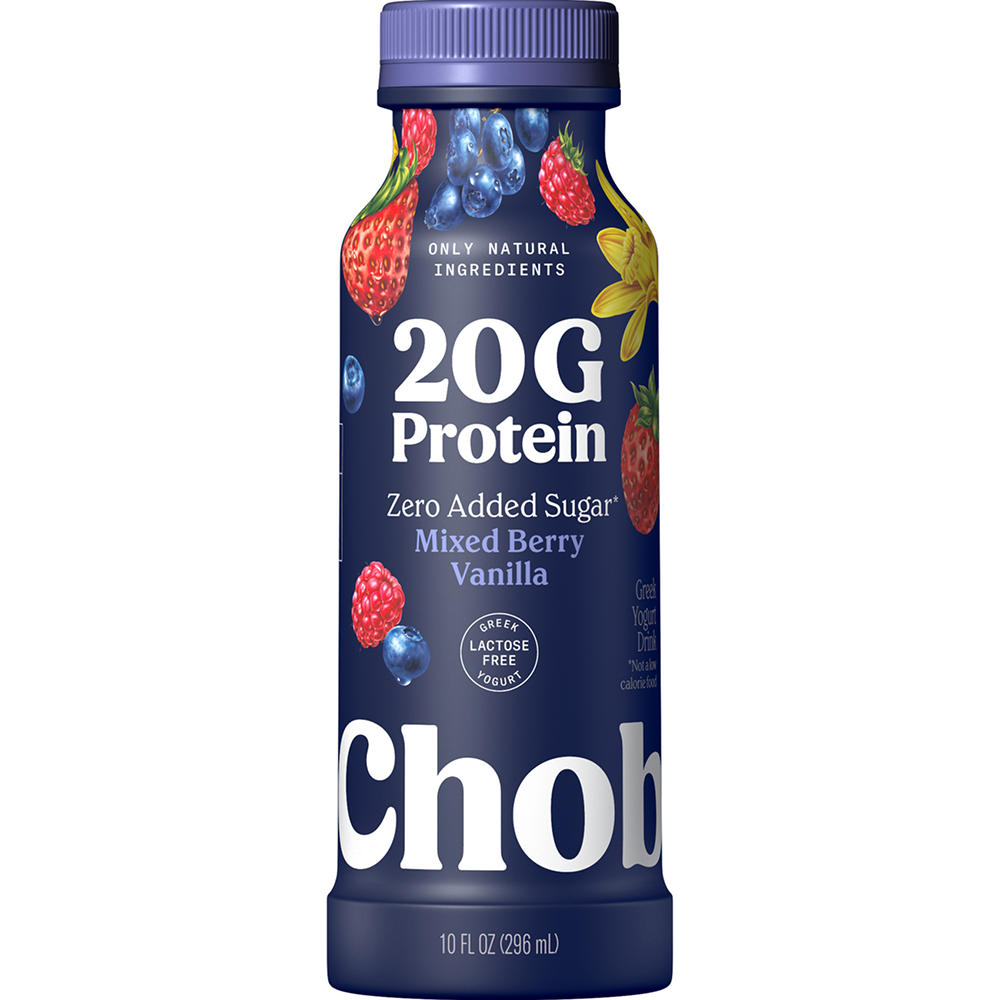 Chobani 20G Protein Zero Sugar Added Yogurt Drink - Mixed Berry Vanilla, 10 oz
