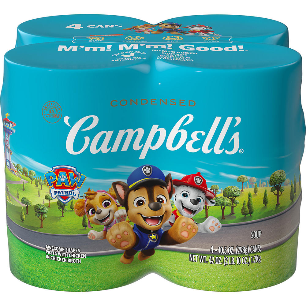 Campbell's Condensed Paw Patrol Awesome Shapes Pasta With Chicken in Chicken Broth, 4 pk