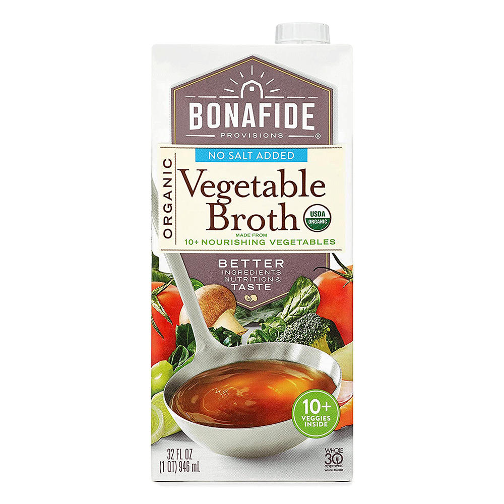 Bonafide Provisions Organic No Salt Added Vegetable Broth, 32 fl oz
