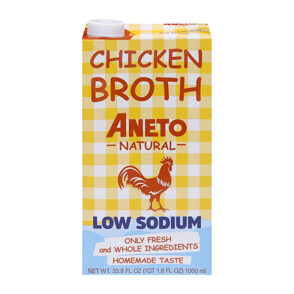 Aneto Low Sodium Chicken Broth, 33.8 oz