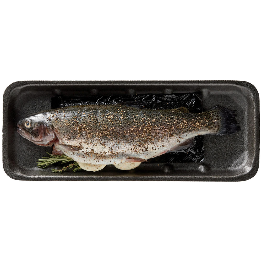 H-E-B Fish Market Stuffed Seasoned Whole Rainbow Trout - Garlic Parmesan Butter, Avg. 1.0 lb