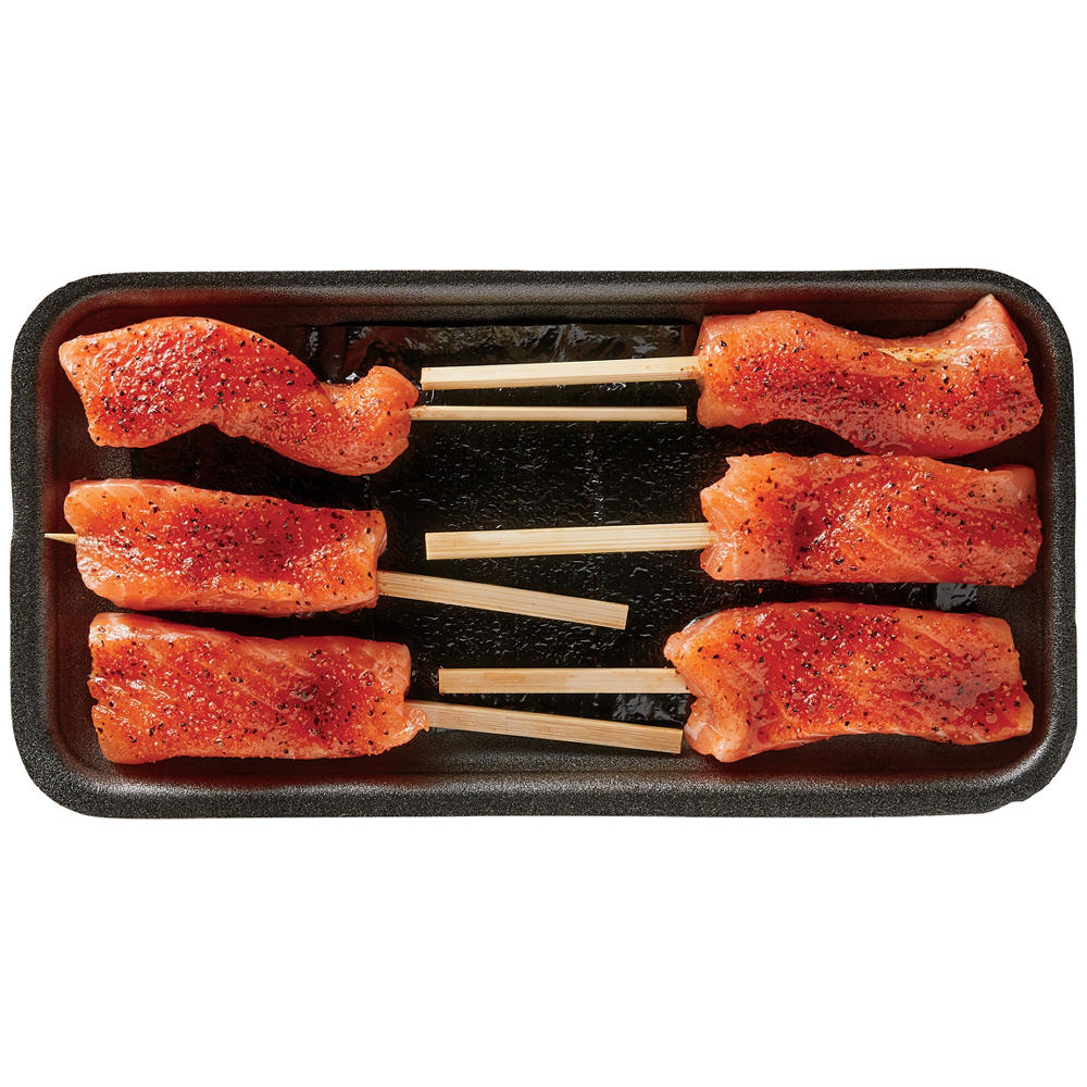 H-E-B Fish Market Salmon Satays with Sweet TX Heat Rub, Avg. 0.58 lb