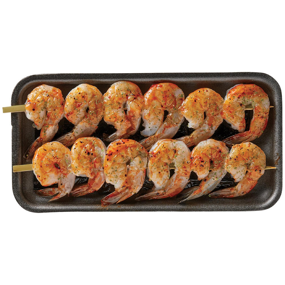 H-E-B Fish Market Marinated Shrimp Skewers - Smoky BBQ, Avg. 0.7 lb