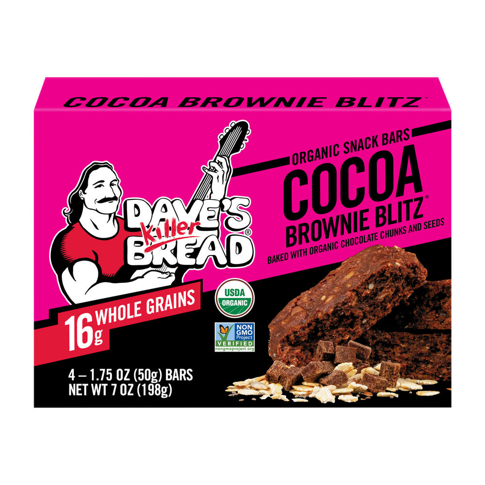 Dave's Killer Bread Cocoa Brownie Blitz Organic Snack Bars, 4 ct
