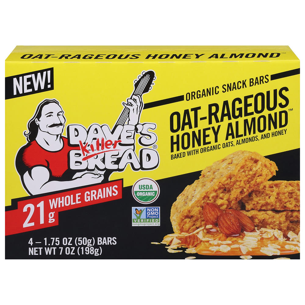Dave's Killer Bread Oat Rageous Honey Almond Organic Snack Bars, 4 ct