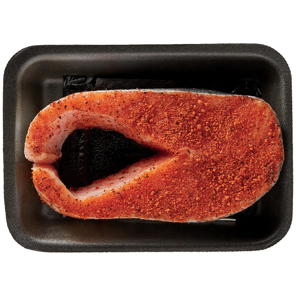 H-E-B Fish Market Fresh Seasoned Salmon Steak - Texas-Style BBQ, Avg. 0.75 lb