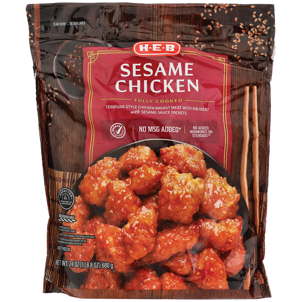 H-E-B Frozen Fully Cooked Sesame Chicken, 24 oz