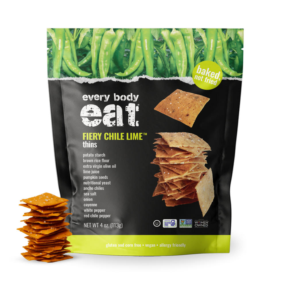 Every Body Eat Baked Thins - Fiery Chile Lime, 4 oz