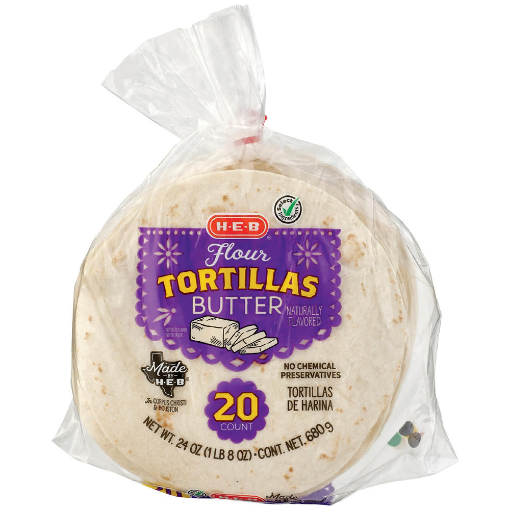 H-E-B Butter Flour Tortillas, 20 ct