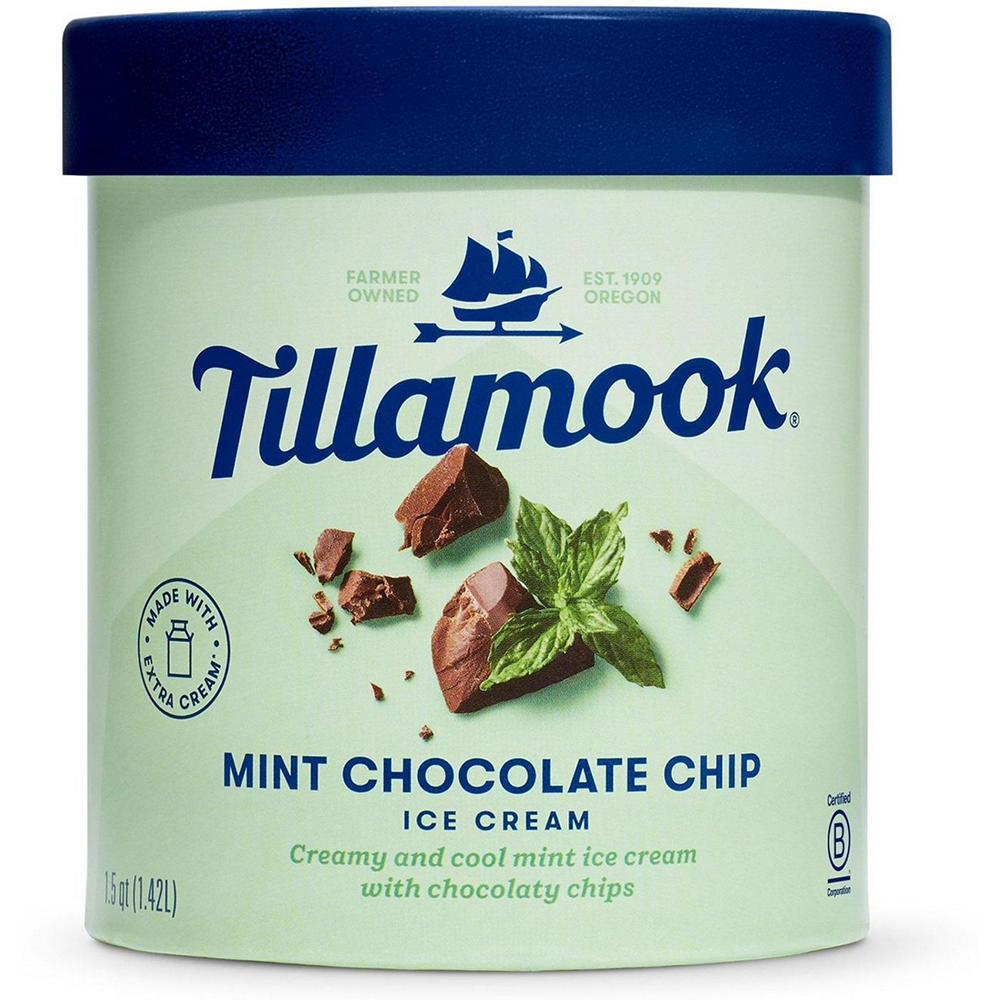 Tillamook Mint Chocolate Chip Ice Cream, 1.5 qt