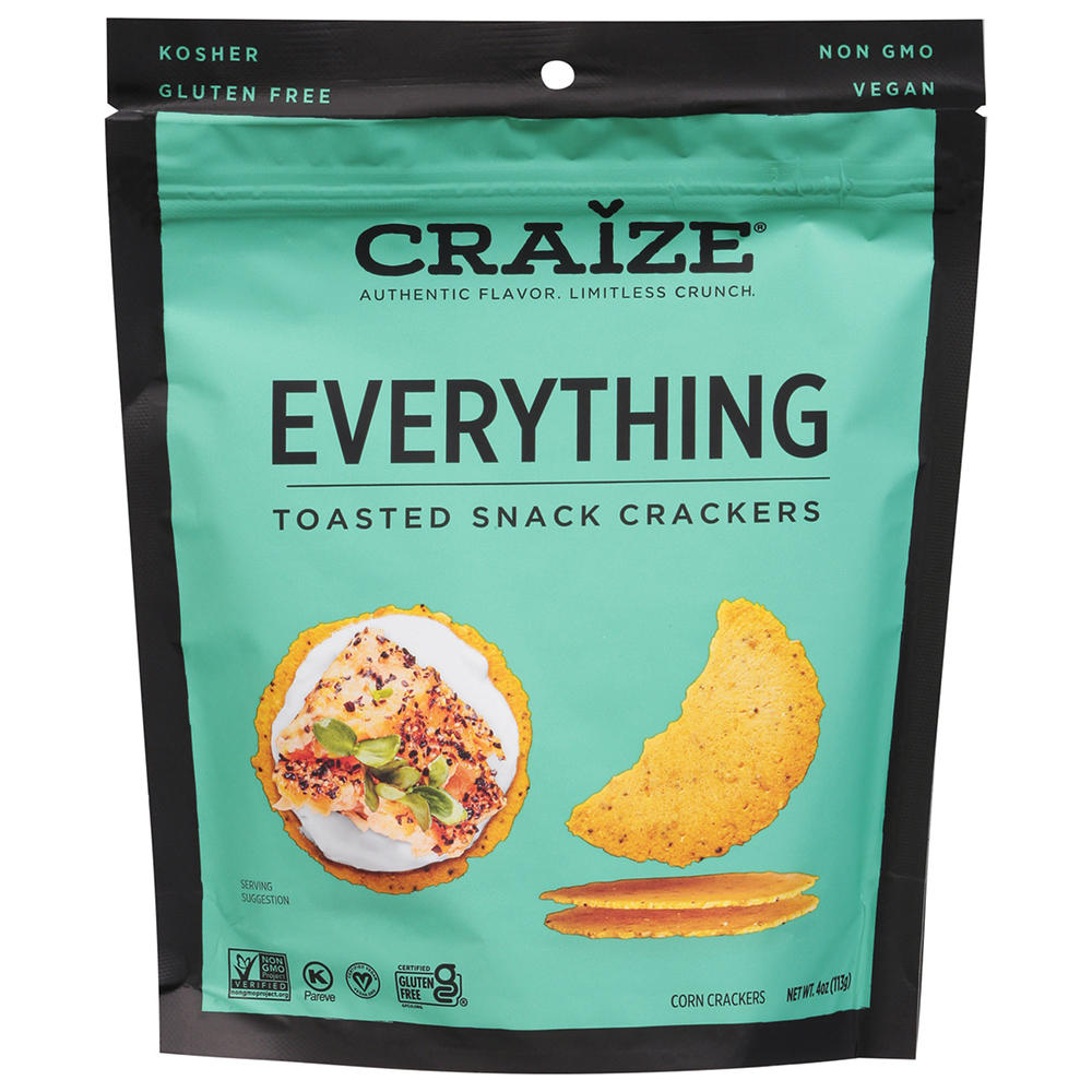 Craize Everything Toasted Corn Crackers, 4 oz
