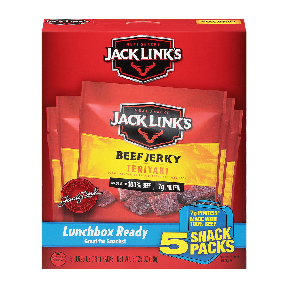 Jack Link's Teriyaki Beef Jerky Snack Packs, 5 ct