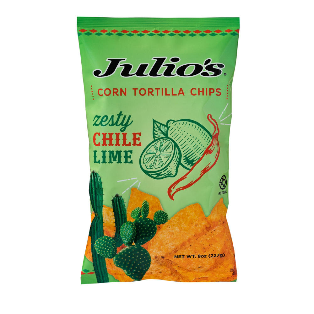 Julio's Zesty Chile Limon Corn Tortilla Chips, 8 oz