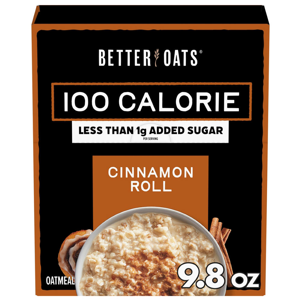 Better Oats 100 Calorie Instant Oatmeal - Cinnamon Roll, 10 ct