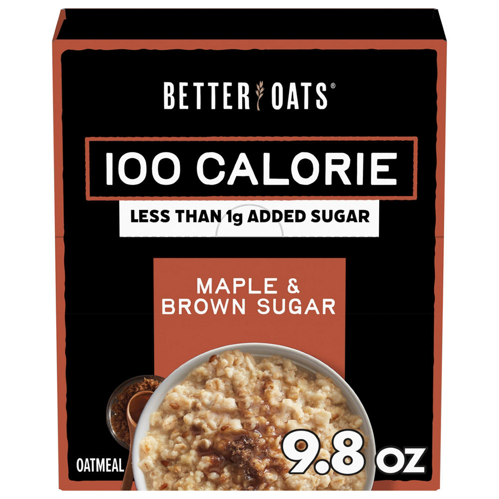 Better Oats 100 Calorie Instant Oatmeal - Maple & Brown Sugar, 10 ct