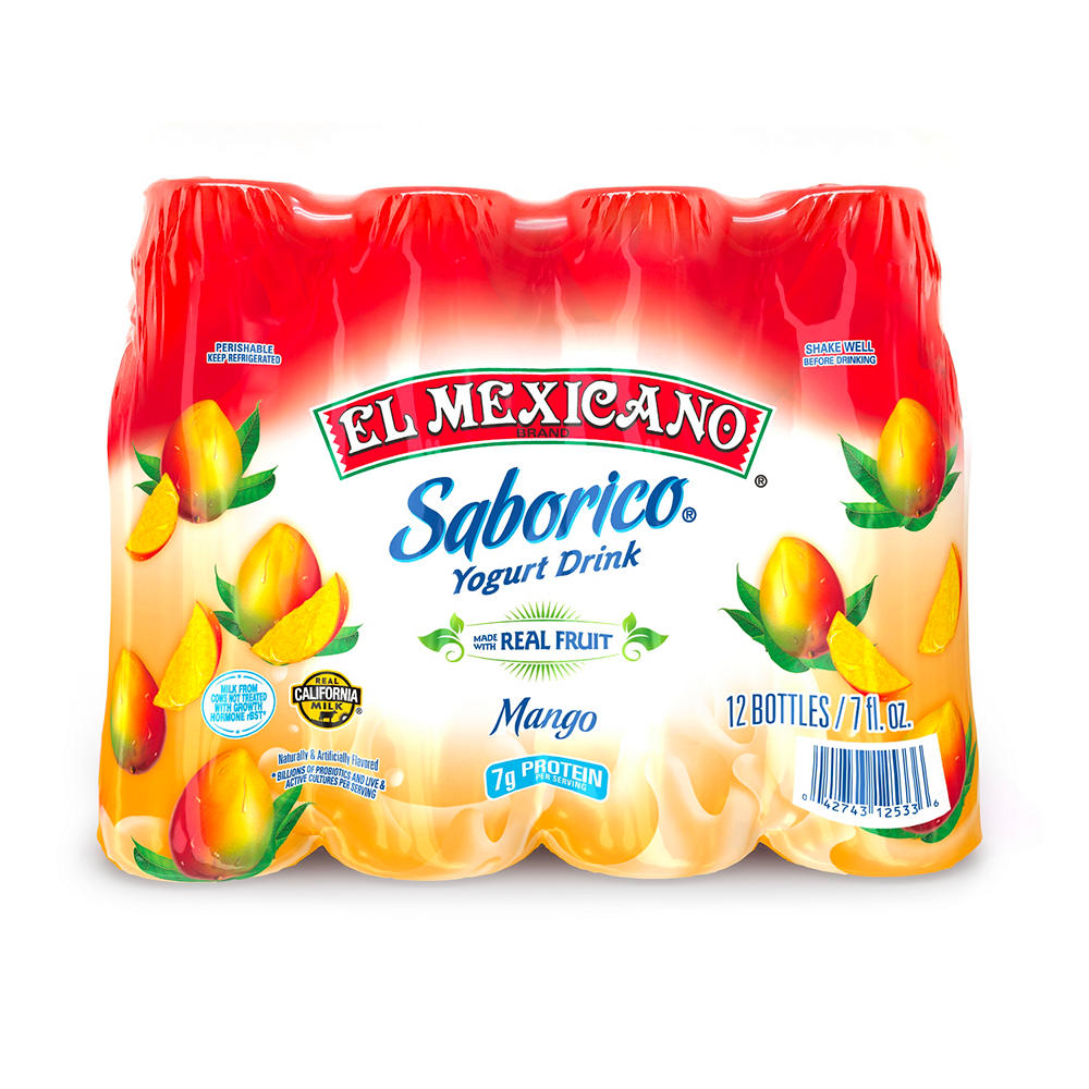 El Mexicano Mango Yogurt Drink 7 oz Bottles, 12 ct