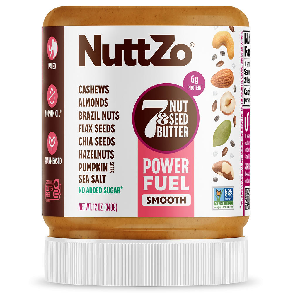 NuttZo Paleo Smooth 7 Nut & Seed Butter - Power Fuel, 12 oz