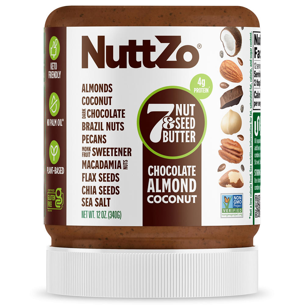 NuttZo Keto 7 Nut & Seed Butter - Chocolate Almond Coconut, 12 oz
