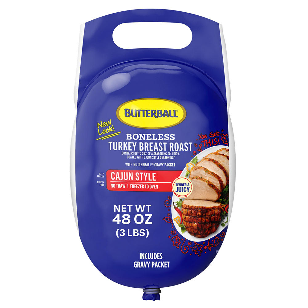 Butterball Frozen Cajun Boneless Turkey Breast Roast, 3 lbs