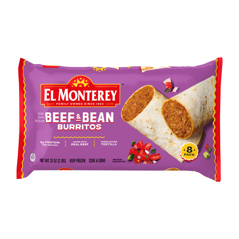 El Monterey Beef & Bean Burritos, 8 ct