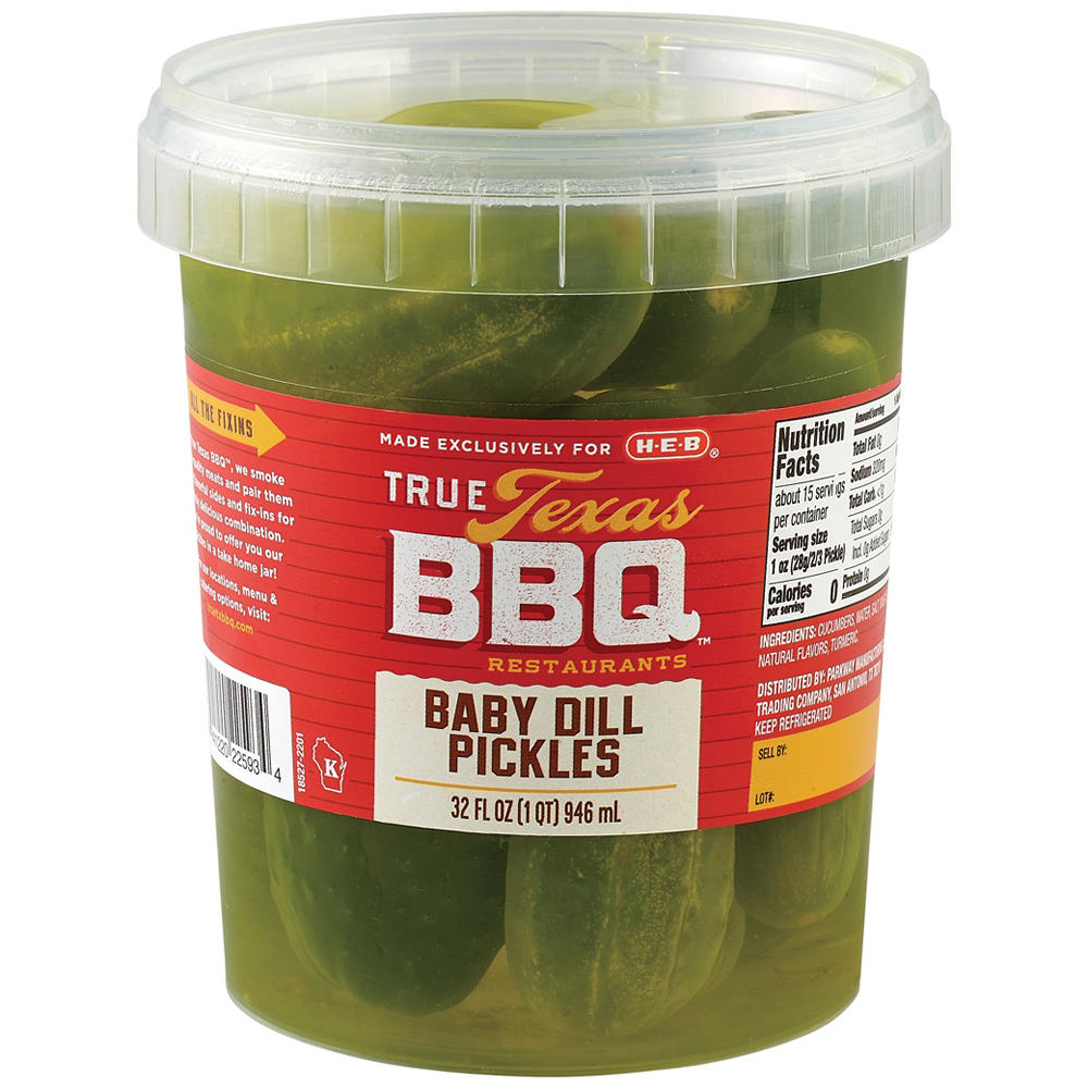 True Texas BBQ Baby Dill Pickles, 32 oz
