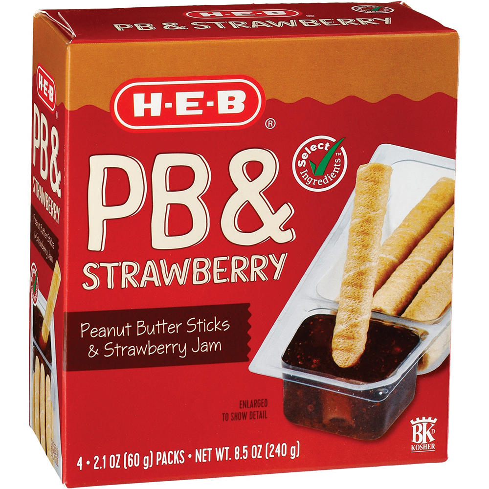 H-E-B Peanut Butter Sticks & Strawberry Jam, 4 ct