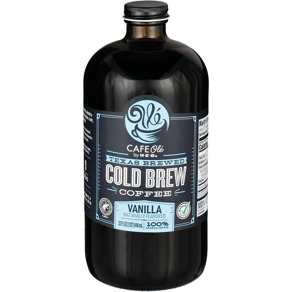 CAFE Olé by H-E-B Cold Brew Coffee - Vanilla, 32 oz