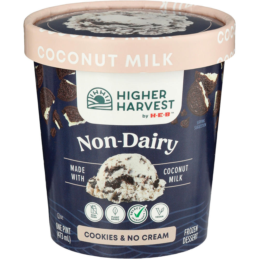 Higher Harvest by H-E-B Non-Dairy Cookies & No Cream Frozen Dessert, 1 pt