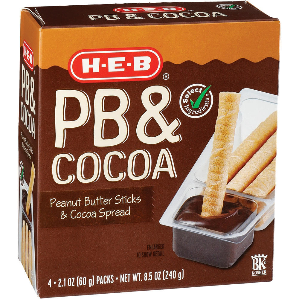 H-E-B Peanut Butter Sticks & Cocoa Spread, 4 ct
