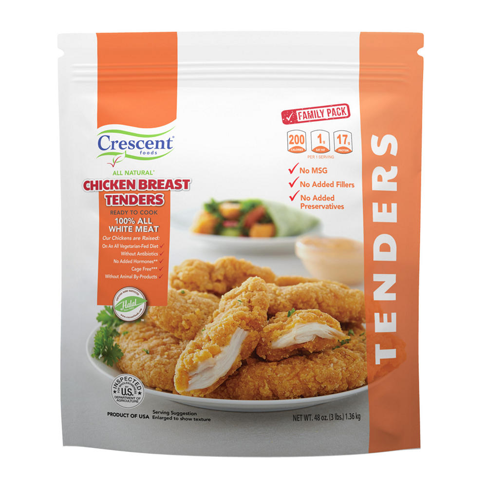 Crescent Foods Halal Chicken Breast Tenders, 48 oz