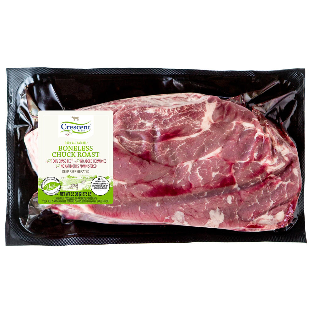 Crescent Foods Grass Fed Halal Beef Chuck Roast - Boneless, 32 oz