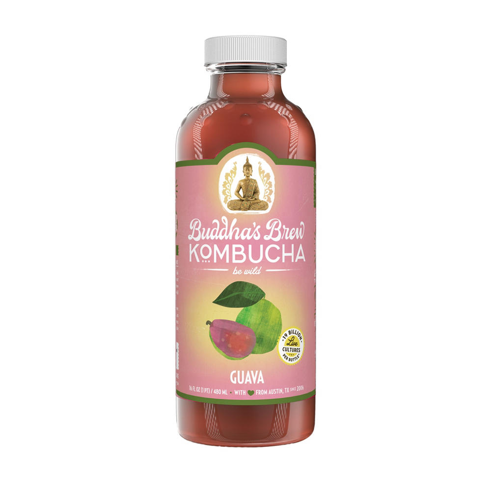Buddha's Brew Guava Kombucha, 16 oz