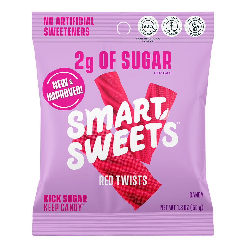 SmartSweets Red Twists Candy, 1.8 oz