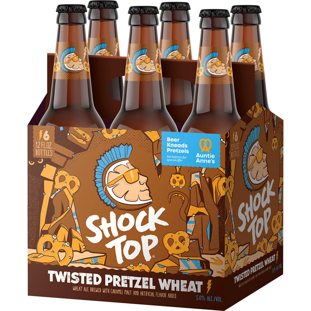 Shock Top Twisted Pretzel Wheat Ale Craft Beer 6 pk Bottles, 12 oz