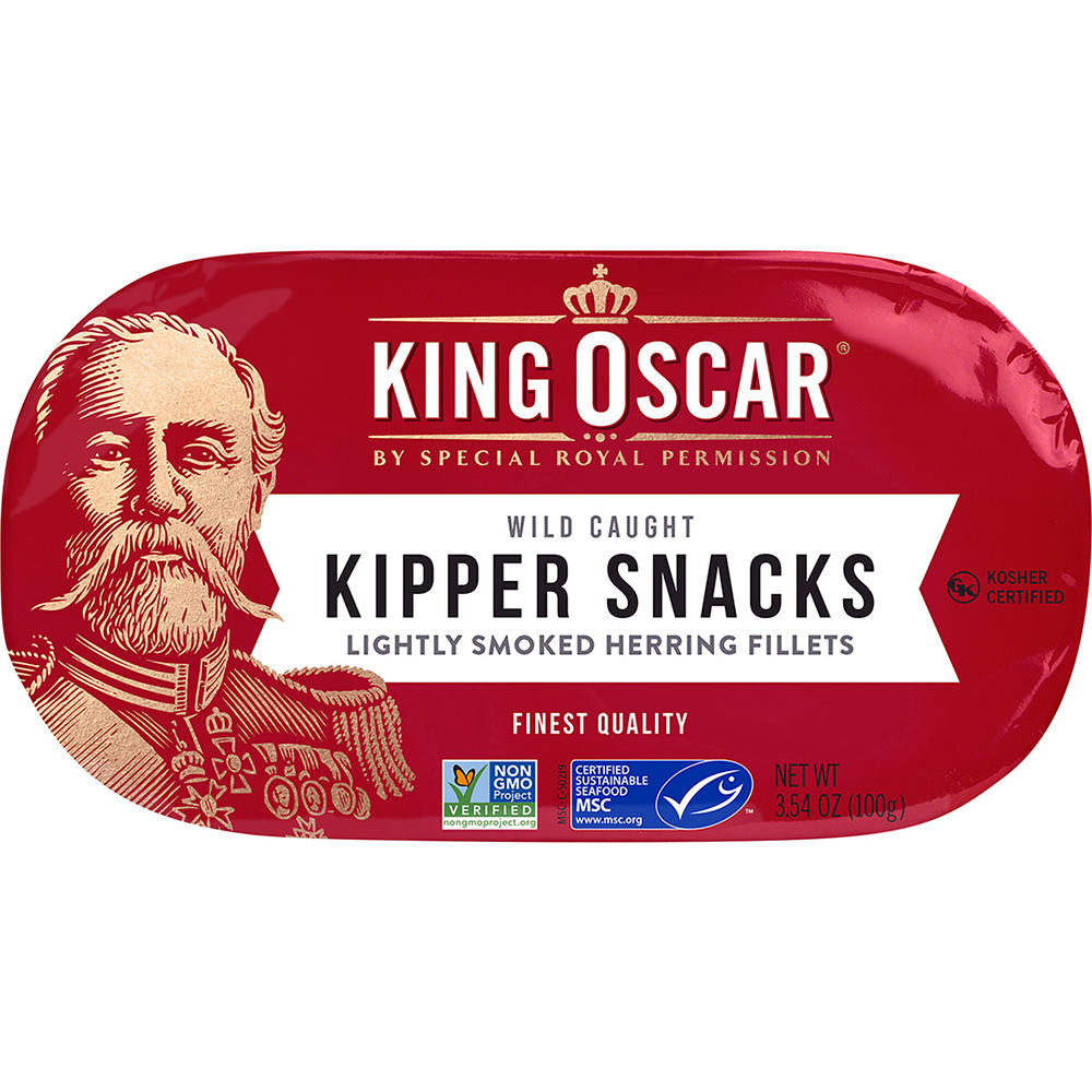 King Oscar Wild Caught Kipper Snacks Smoked Herring Fillets, 3.54 oz