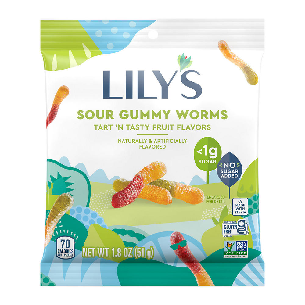 Lily's Tart 'n Tasty Fruit Sour Gummy Worms, 1.8 oz
