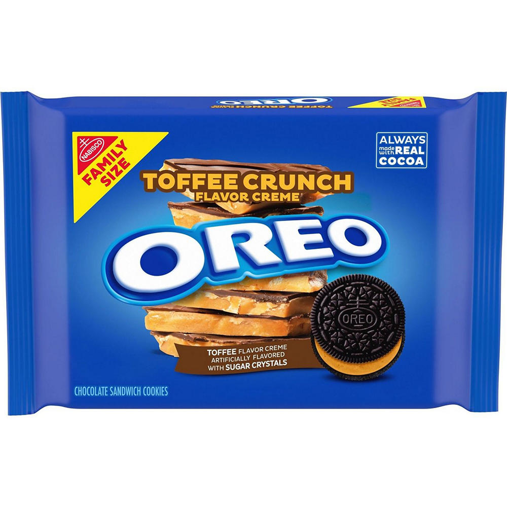 OREO Toffee Crunch Creme Chocolate Sandwich Cookies - Family Size, 17 oz