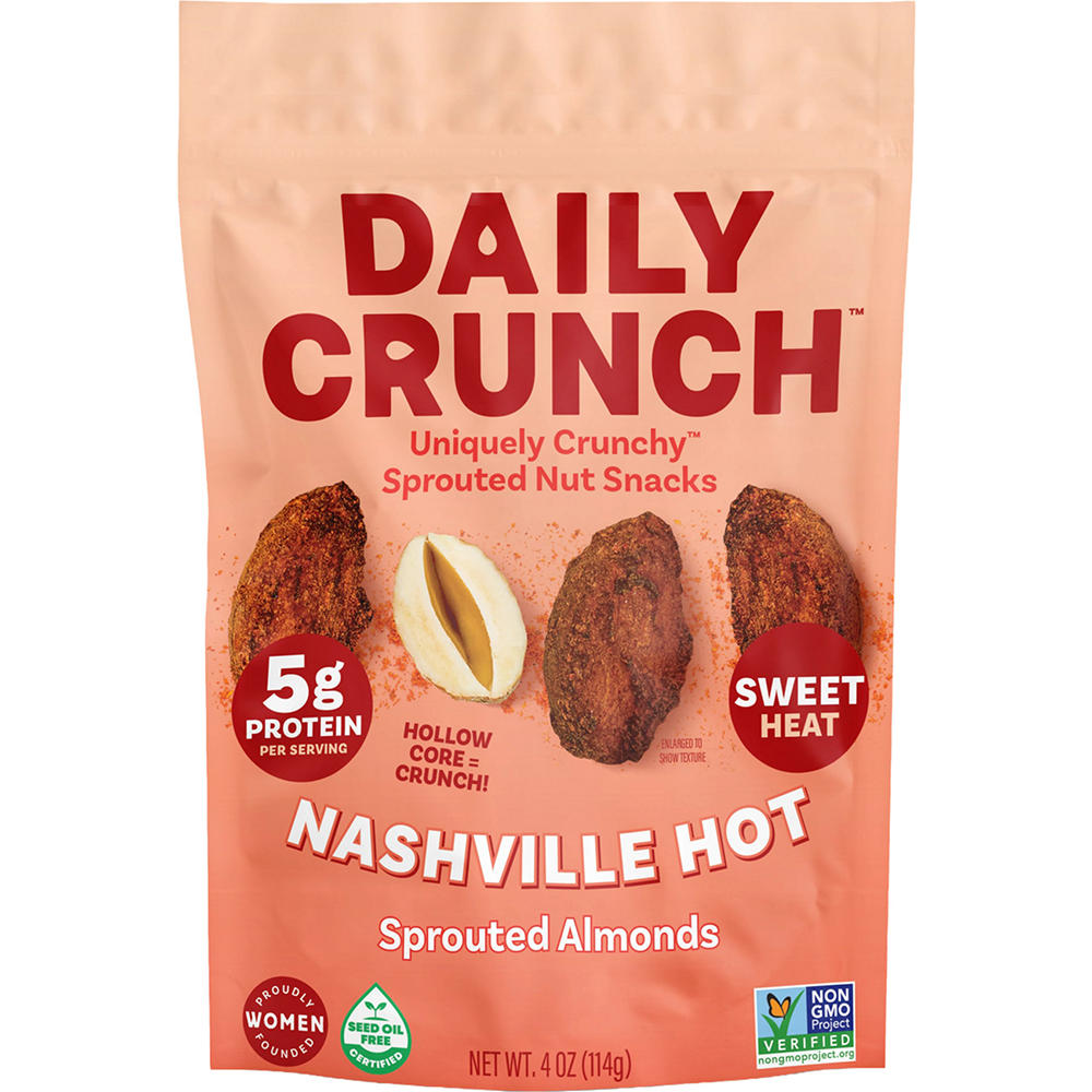 Daily Crunch Nashville Hot Sprouted Almonds, 4 oz