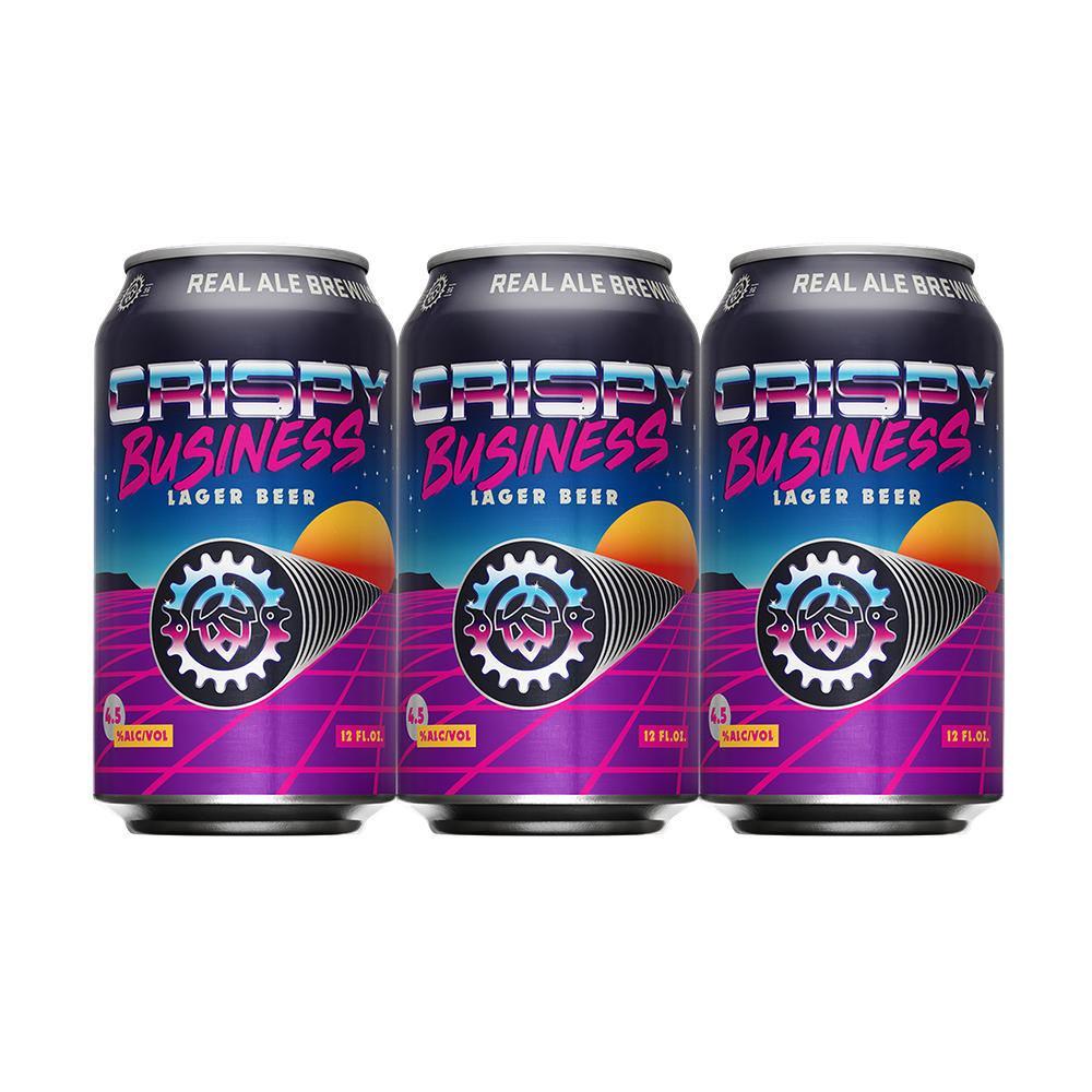 Real Ale Crispy Business Lager Craft Beer 6 pk Cans, 12 oz