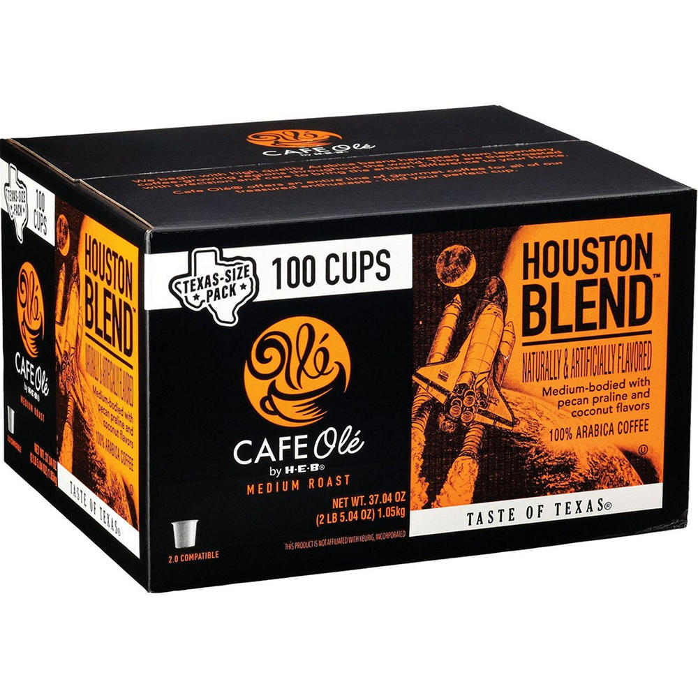 CAFE Olé by H-E-B Houston Blend Medium Roast Coffee Single Serve Cups - Texas Size Pack, 100 ct