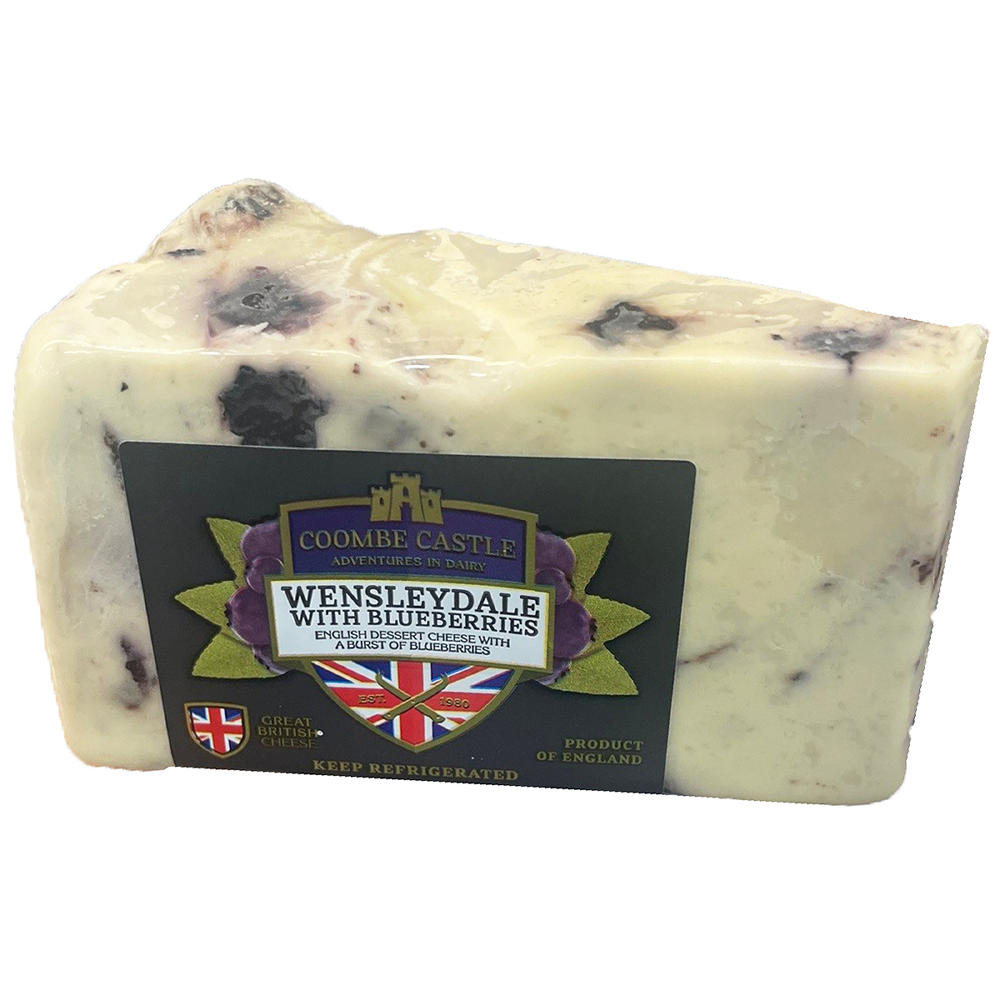 Coombe Castle Wensleydale with Blueberries Dessert Cheese, Avg. 0.3 lb