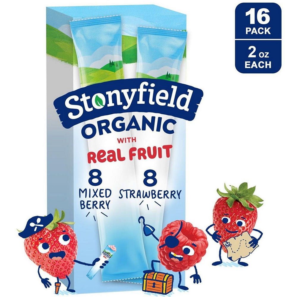 Stonyfield Kids Organic Yogurt - Strawberry Mixed Berry, 16 pk