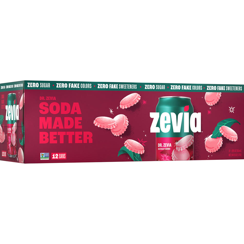 Zevia Zero Sugar Dr Zevia Soda 12 pk Cans, 12 oz