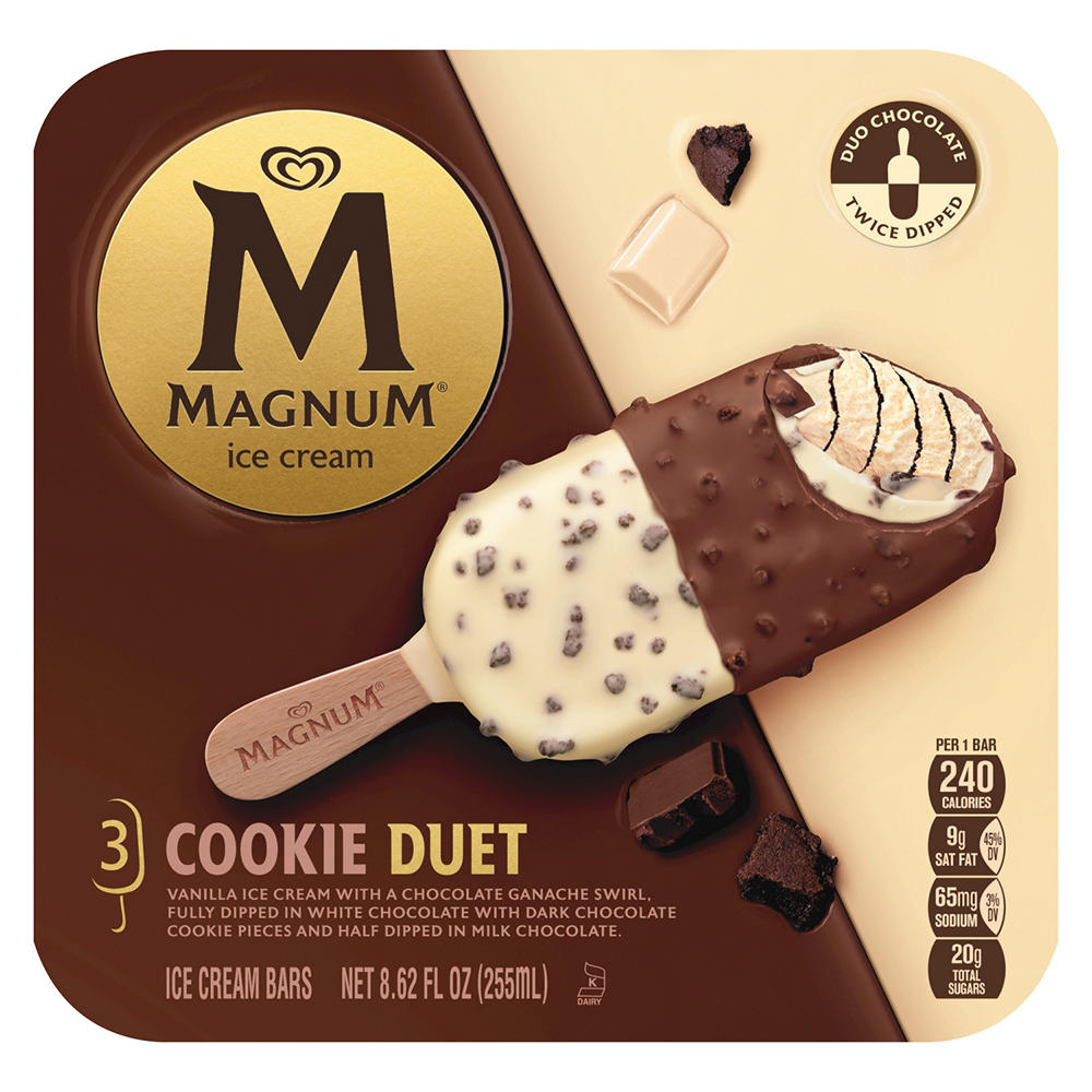 Magnum Cookie Duet Ice Cream Bars, 3 ct