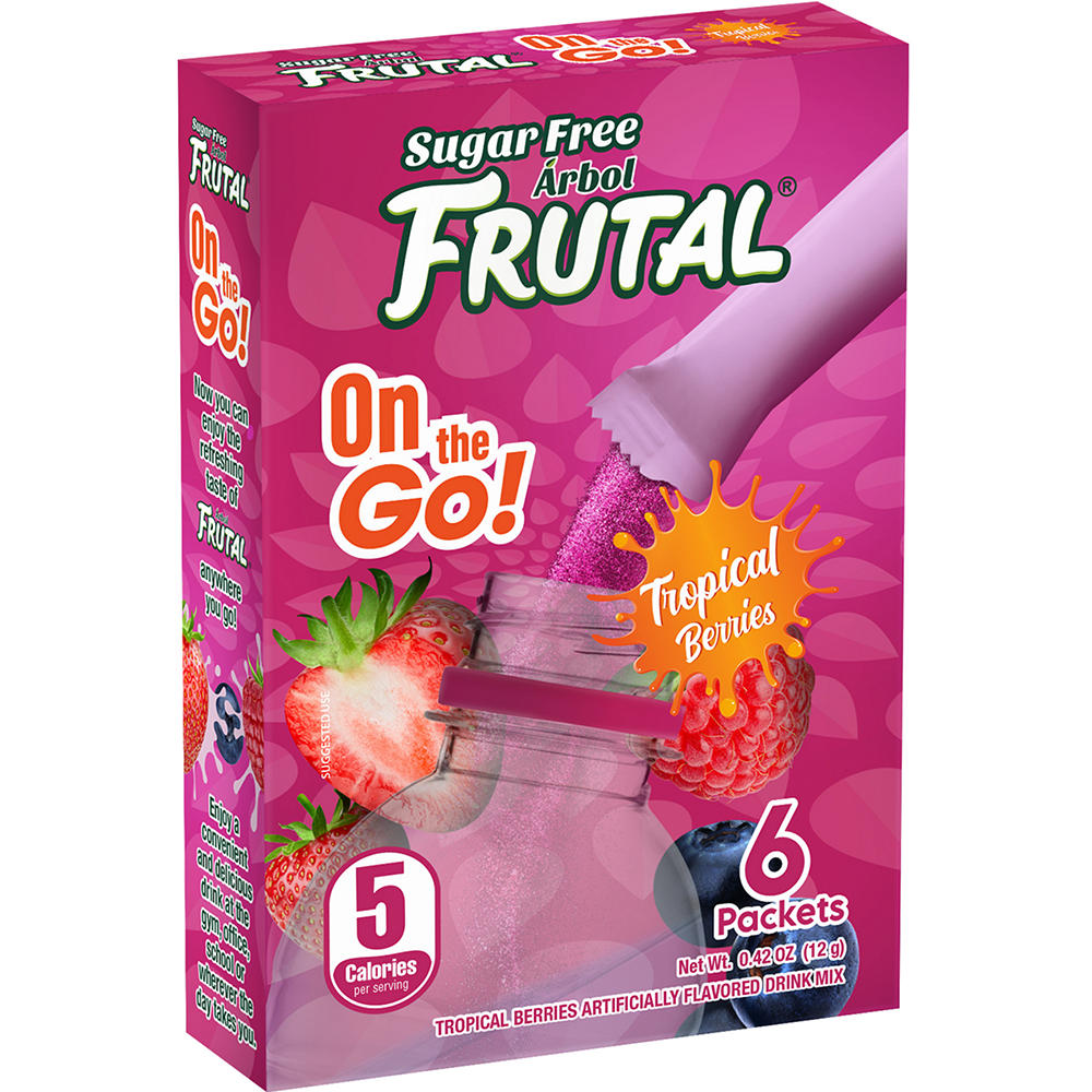 Arbol Frutal Sugar Free On The Go Drink Mix Packets - Tropical Berries, 6 ct