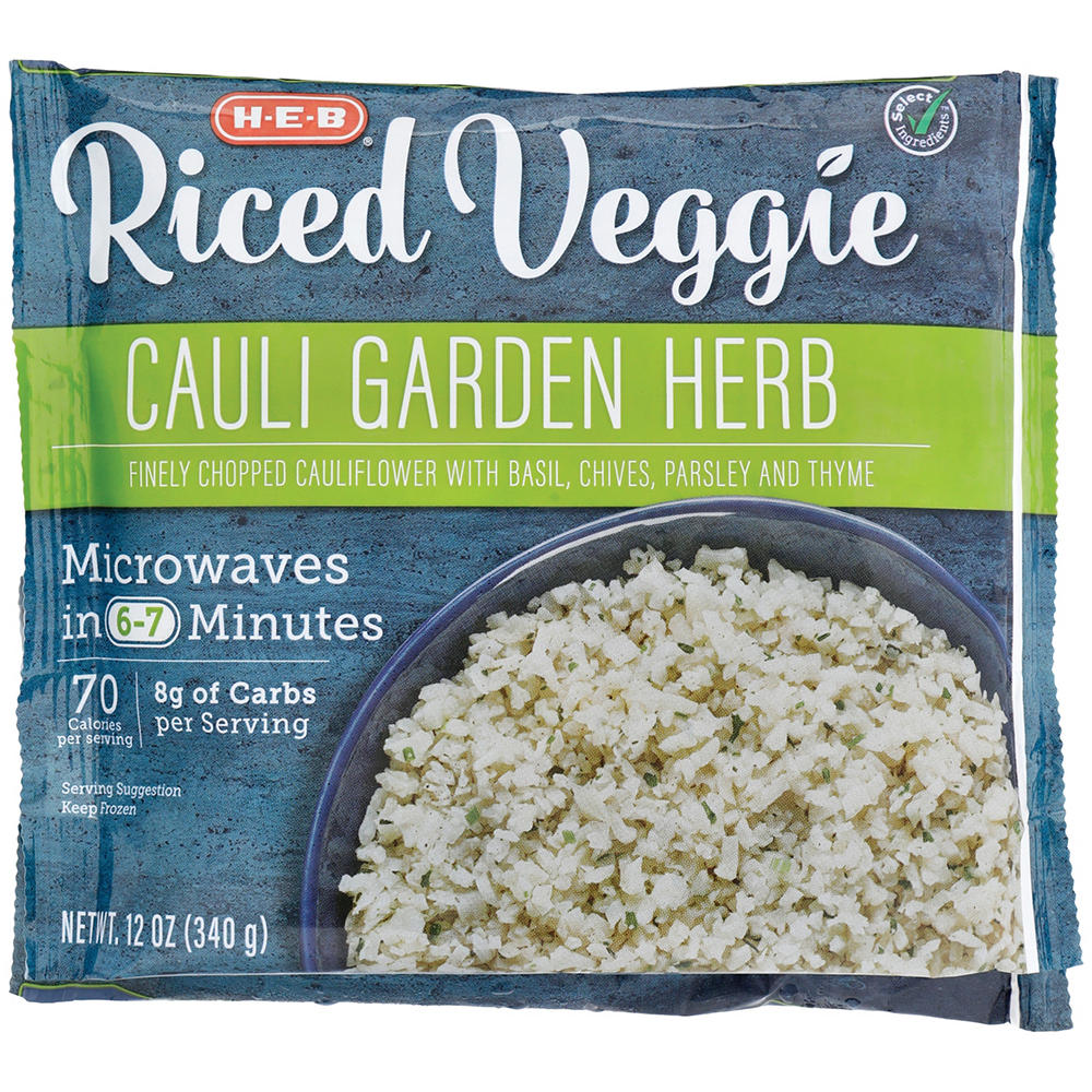 H-E-B Frozen Riced Veggie Garden Herb Cauli Rice, 12 oz
