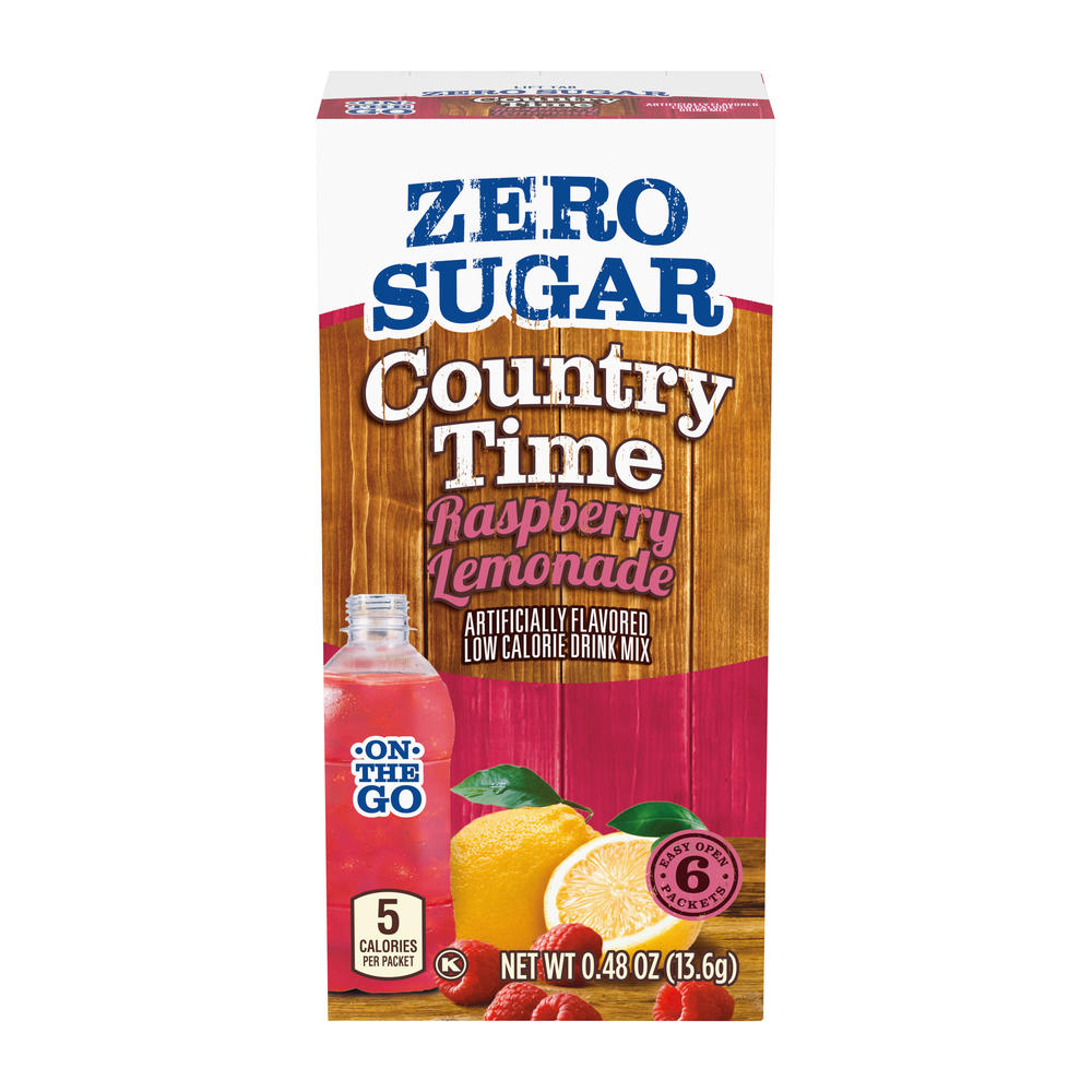 Country Time Zero Sugar On the Go Drink Mix Sticks - Raspberry Lemonade, 6 ct