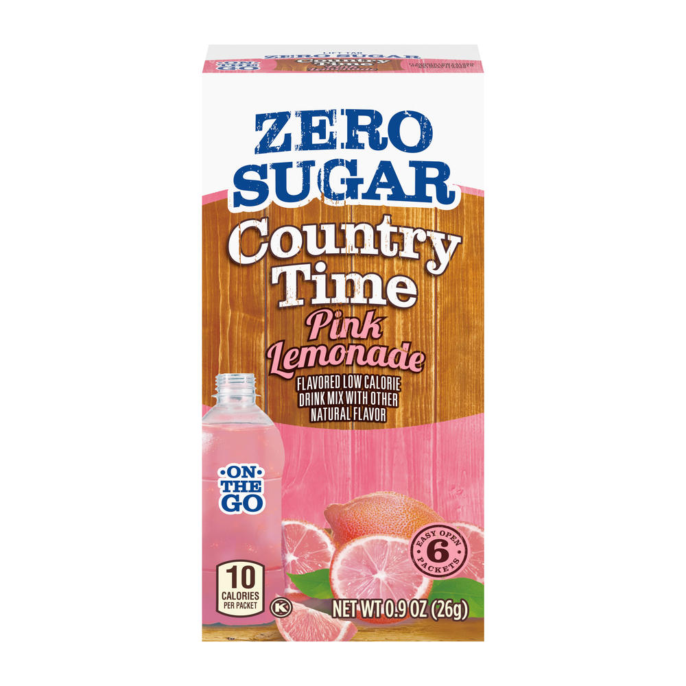 Country Time Zero Sugar On the Go Drink Mix Sticks - Pink Lemonade, 6 ct